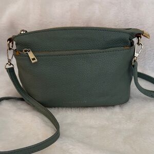 Divina Firenze Sage Green Leather Crossbody